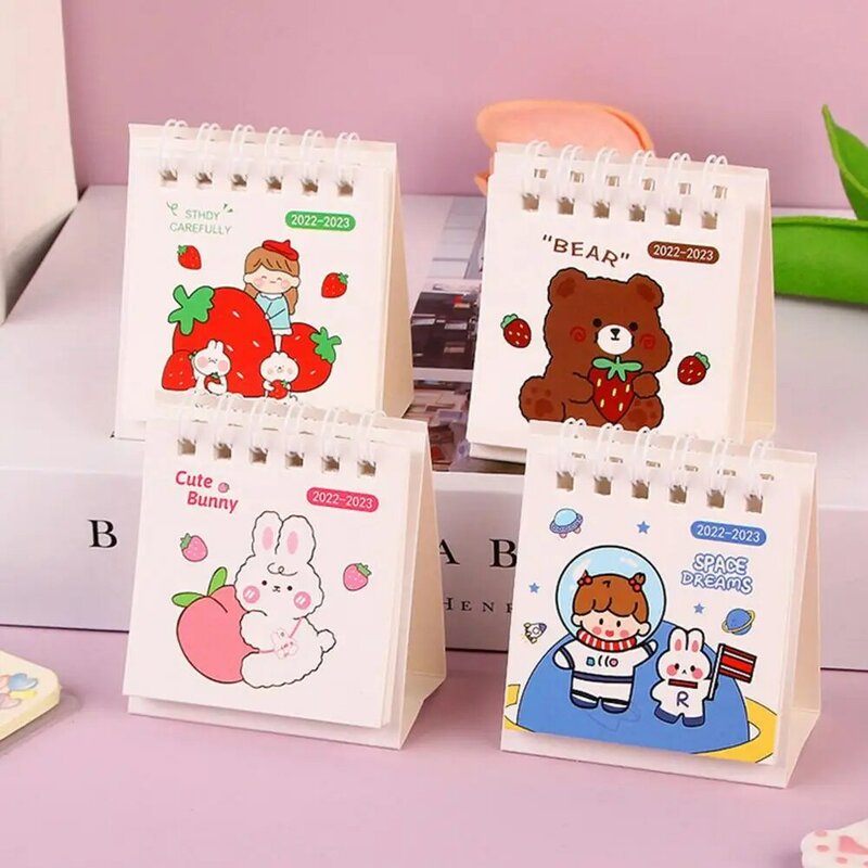 Desktop Calendar  Durable Cute Smooth Page Turning  2023 Daily Schedule Cartoon Desk Calendar for Living Room