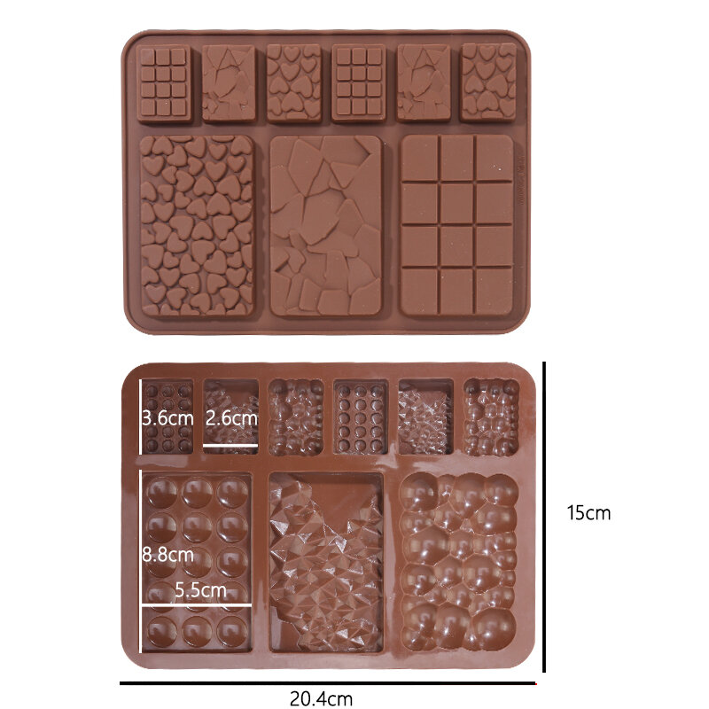 Silicone Chocolate Mold for Baking 9 Cavity Reusable Non-Stick Pastry Candys Tools Kitchen Accessories Baking Cake Decoration