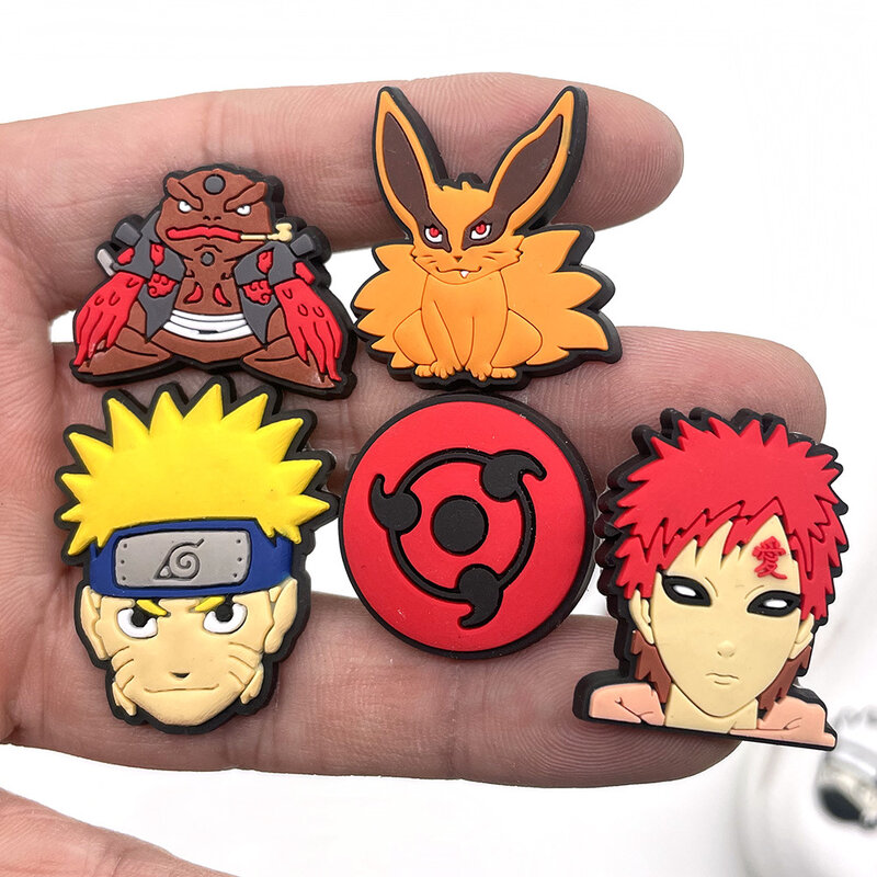 1PCS PVC Cute Cartoon Anime Naruto Shoe Charms DIY Funny Shoe Accessories Fit Croc Clogs Decorations Buckle Unisex Gifts Jibz
