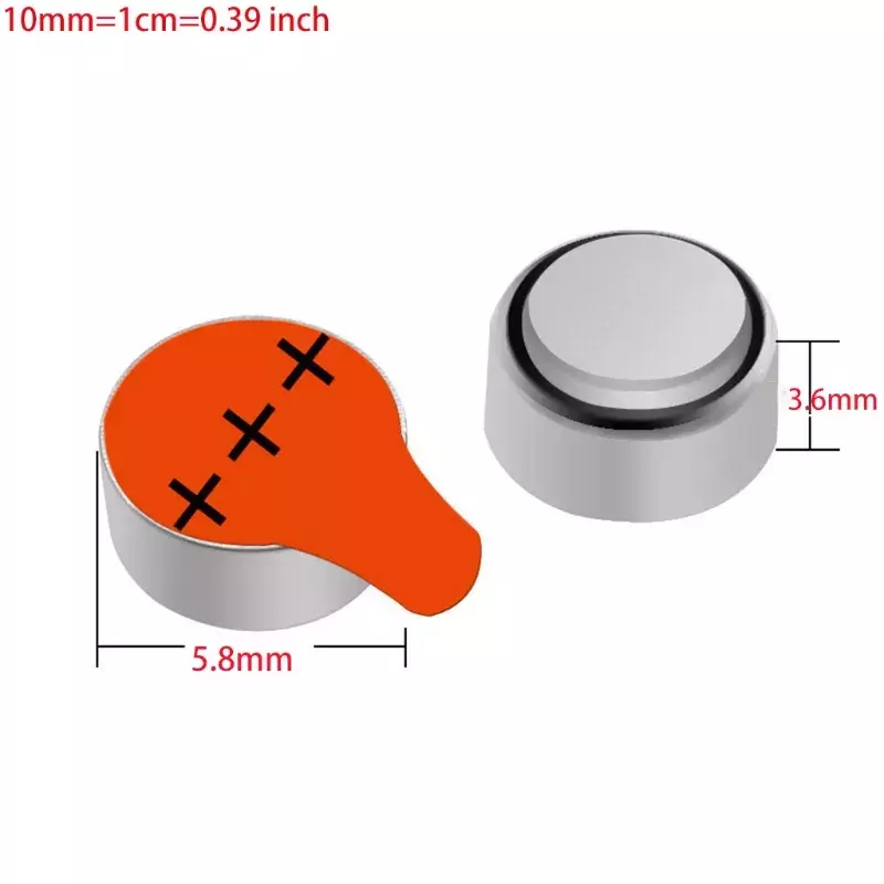 6Pcs/Set Safe Round Battery Hearing Aid Accessories 1.45V Battery High Quality Zinc Air Cell for Improving Hearing