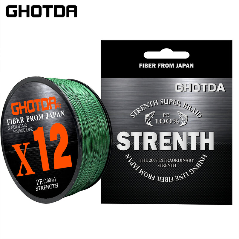 Ghotda 100M Multicolour PE Braided Wire 12 Strands Multifilament Japan Import Fabric Fishing Line 0.128-0.47mm
