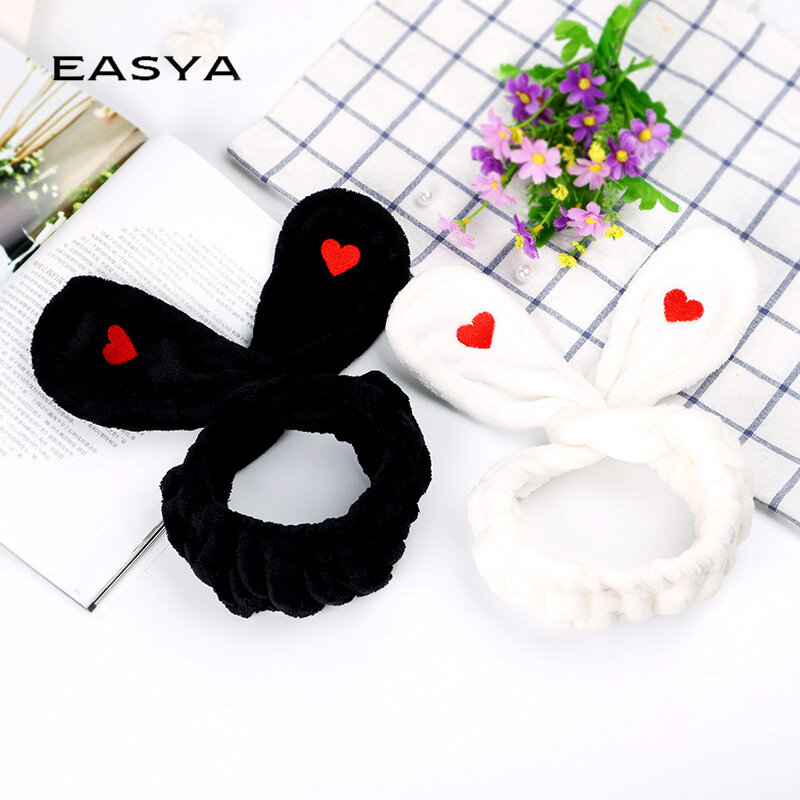EASYA New Fashion Cute Big Ear Headband Comfortable Wash Face Elastic Hair Holder Hairband Women Girls Hair Accessories