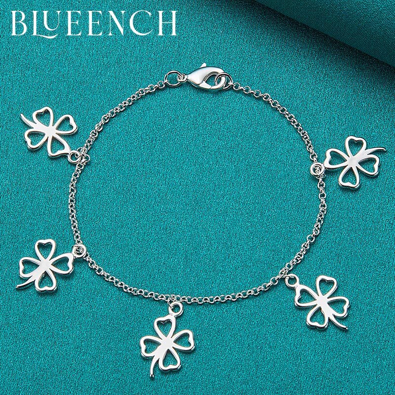 Blueench – Bracelet pendentif feuille en argent Sterling 925, bijoux pour femmes, décontracté, fête, mariage, à la mode