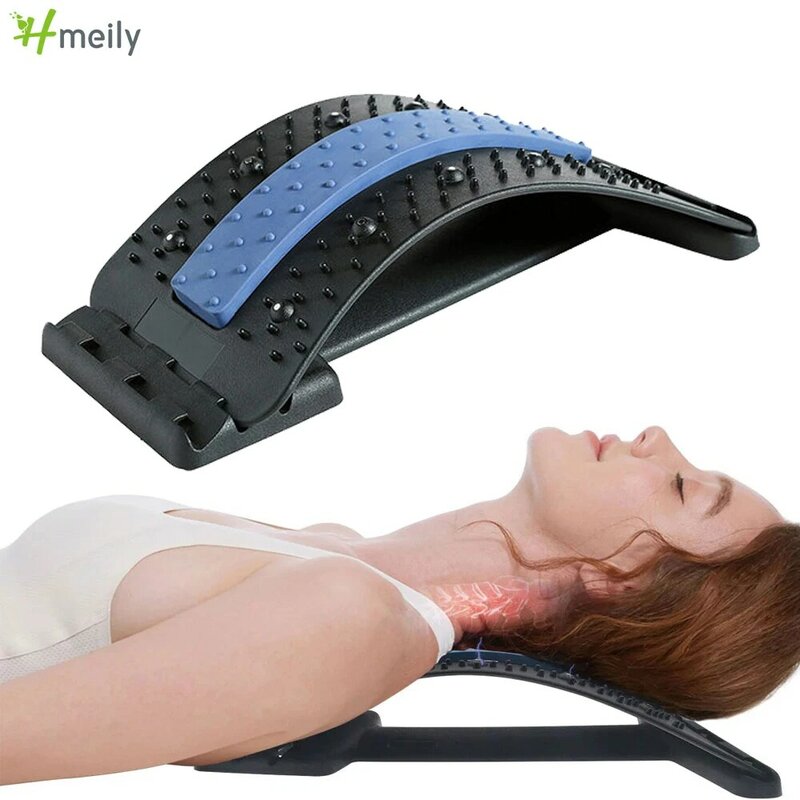 Voltar massageador maca magnética terapia pescoço estiramento ferramentas massageador travesseiro cervical fitness apoio lombar postura corrector