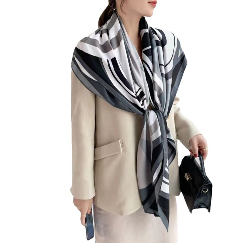 Новая мягкая шаль из Твила, шелковый шарф, женский шарф, универсальный шарф, качественная шаль, Шелковый модный шарф, головной платок