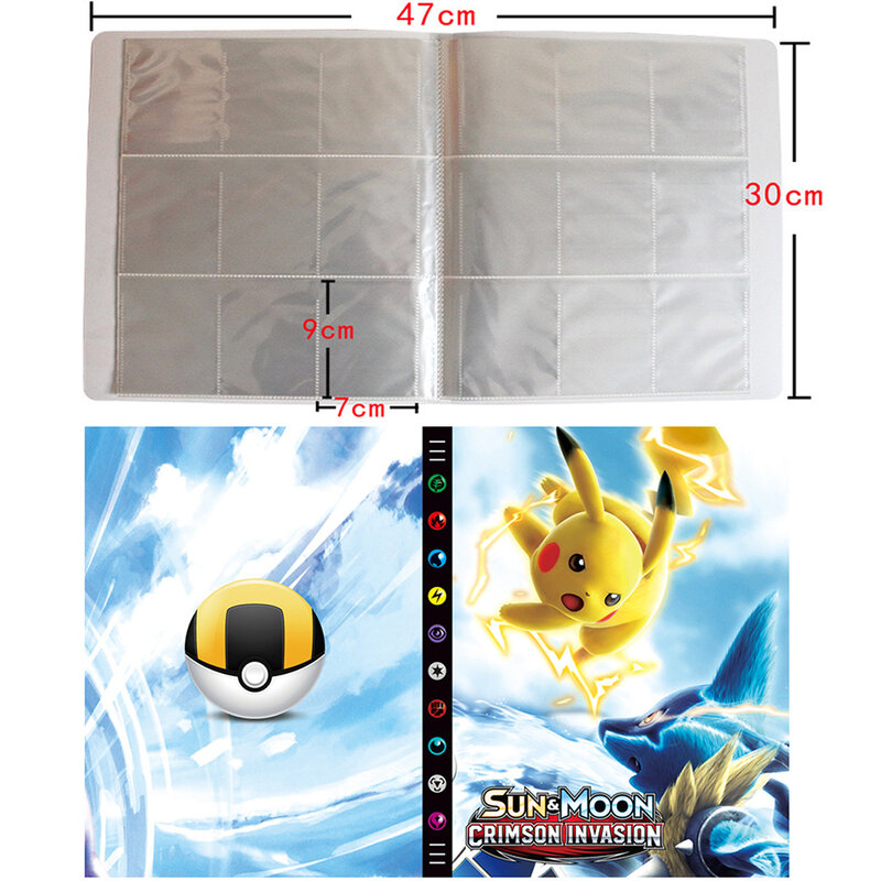 Álbum de tarjetas de gran capacidad, libro para cartas de Pokémon, soporte para tarjetas, juguetes de Pokemon para 432 cartas