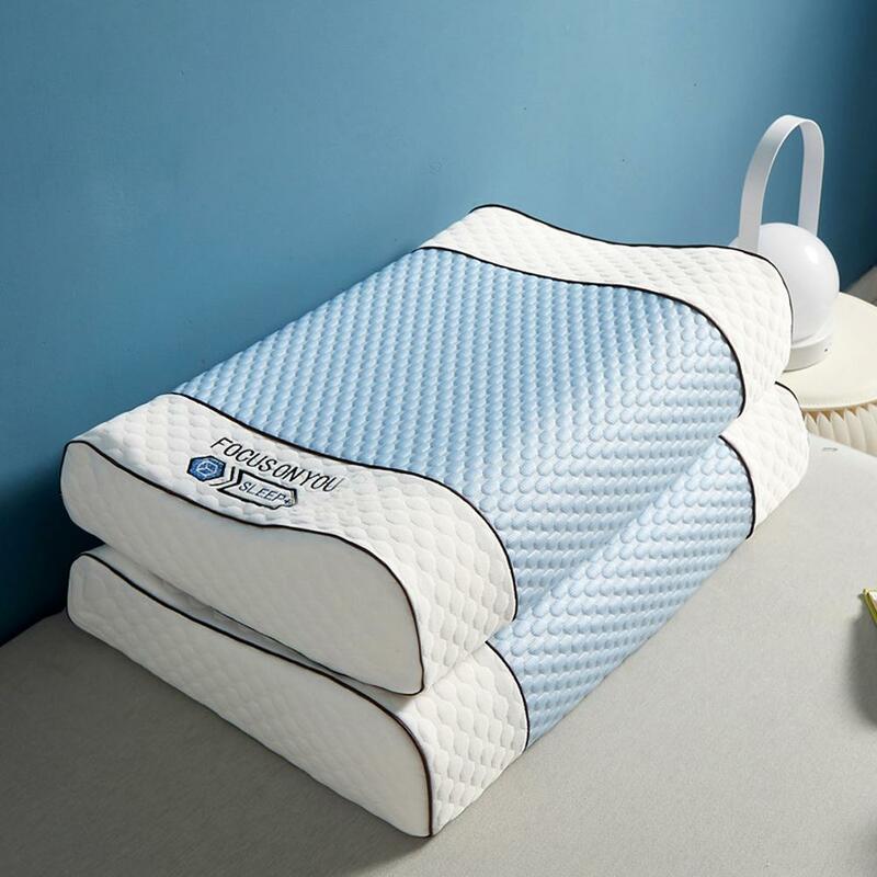 2023 Tailândia Natural Látex Travesseiro Ortopédico Pescoço Dormir Travesseiro Coluna Proteger Dormir Travesseiro Cama Cuidados de saúde Massagem Travesseiro