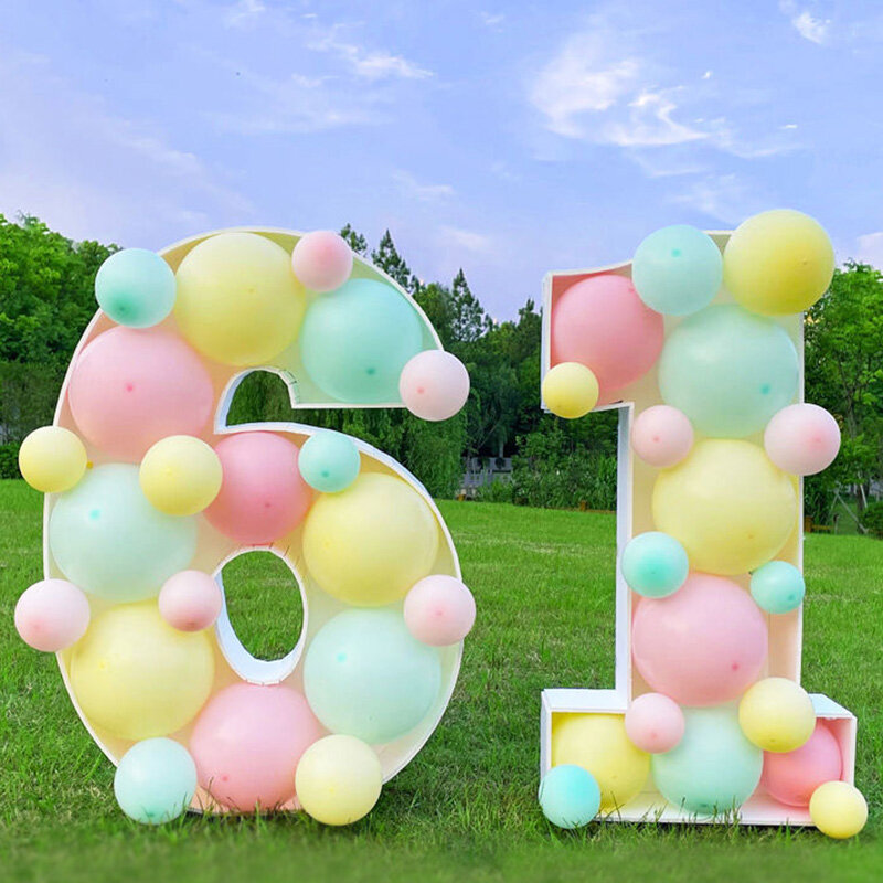 Boîte en forme de ballon numérique, planche KT multi-taille, boîte tridimensionnelle, fournitures de fête d'anniversaire pour bébé et adulte