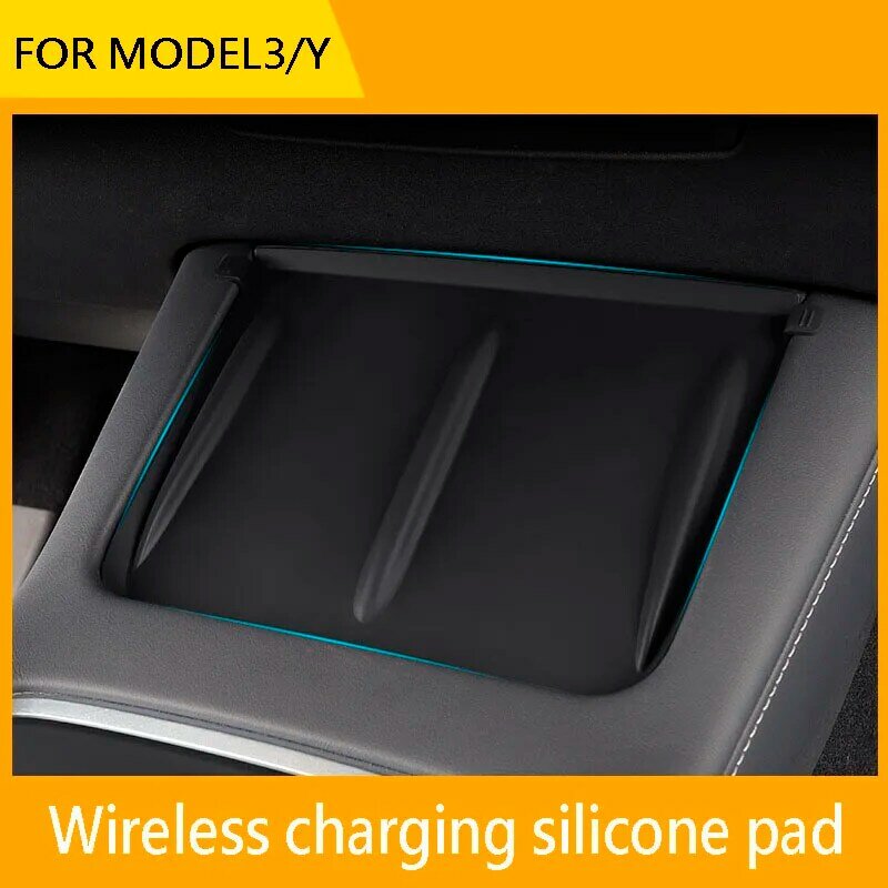 Per Tesla model3/Y controllo centrale ricarica wireless pad in silicone pad antiscivolo accessori per la modifica interna artefatto