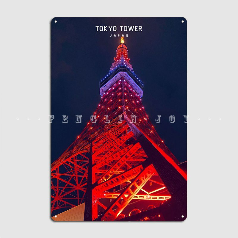 Cartaz do cartaz da placa do metal da torre de tóquio