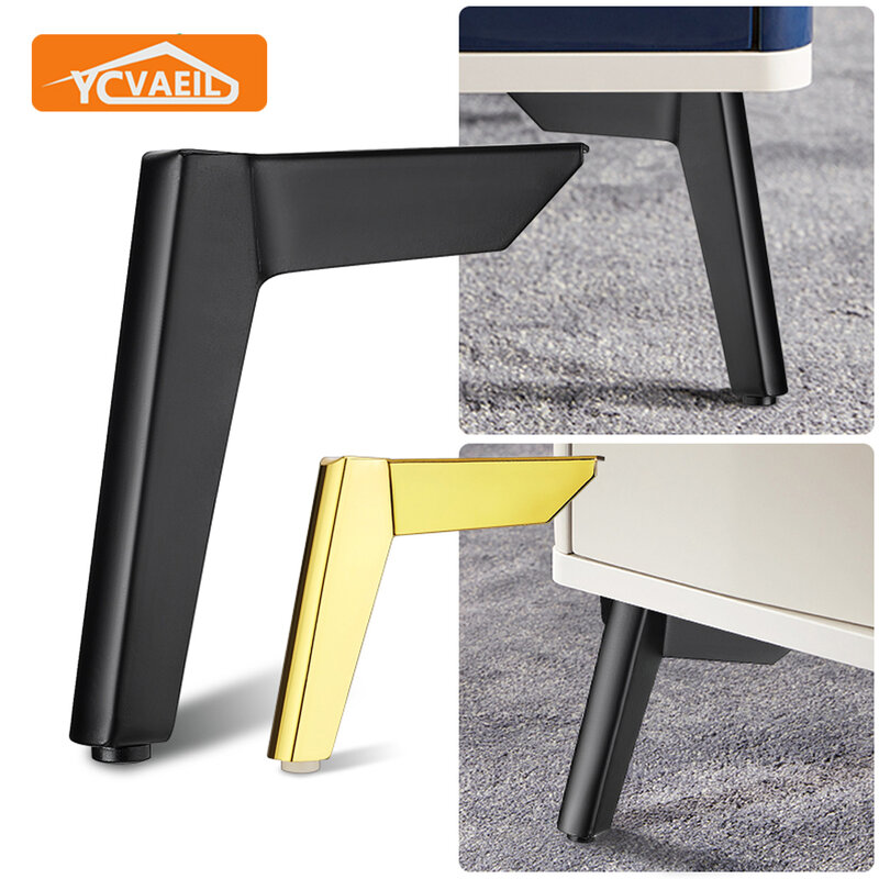 Patas de Metal para muebles de 1/4 piezas, 8-15cm, color negro y dorado, para sofá cama, armario, mesa de centro, silla, escritorio, patas de repuesto