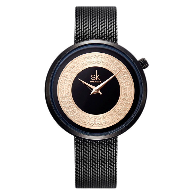 Reloj de cuarzo con correa de malla resistente al agua, reloj femenino con puntero, moderno, creativo, sencillo, con personalidad, ligero, de lujo, ancho de banda