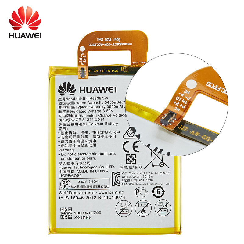 100% Asli Huawei HB416683ECW 3550MAh Baterai untuk HUAWEI Nexus 6P Nexus6P H1511 H1512 Baterai Ponsel
