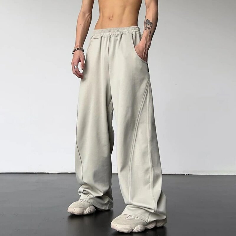 Tide marka Oversize spodnie dresowe na co dzień męskie nowe amerykańskie proste spodnie Design Sense luźny, modny spodnie szerokie nogawki mopem