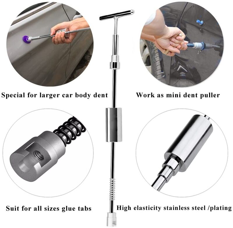 Paintless Repair Removal Tools Automotive Dent Silde Hammer Glue Puller Repair Set Kits for Car Hail Damage  Suction Dent Fixer