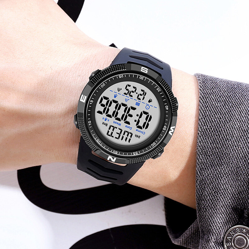 SANDA-남성용 밀리터리 스포츠 시계, 육군 전자 LED 디지털 손목시계, 남성용 시계