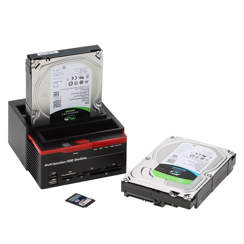 Док-станция для внешних жестких дисков, 2,5/3,5 дюйма, USB 3,0 на 2 порта SATA