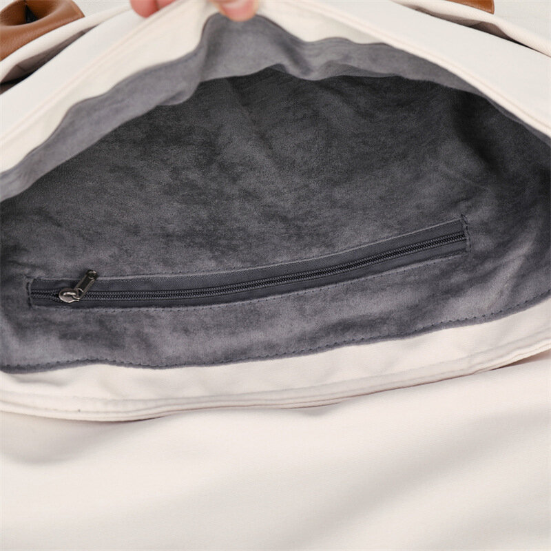 Homens e mulheres Moda Commuter Handbag Leve Plush Forro Laptop Bag Impermeável e Wearable File Organizer For Business
