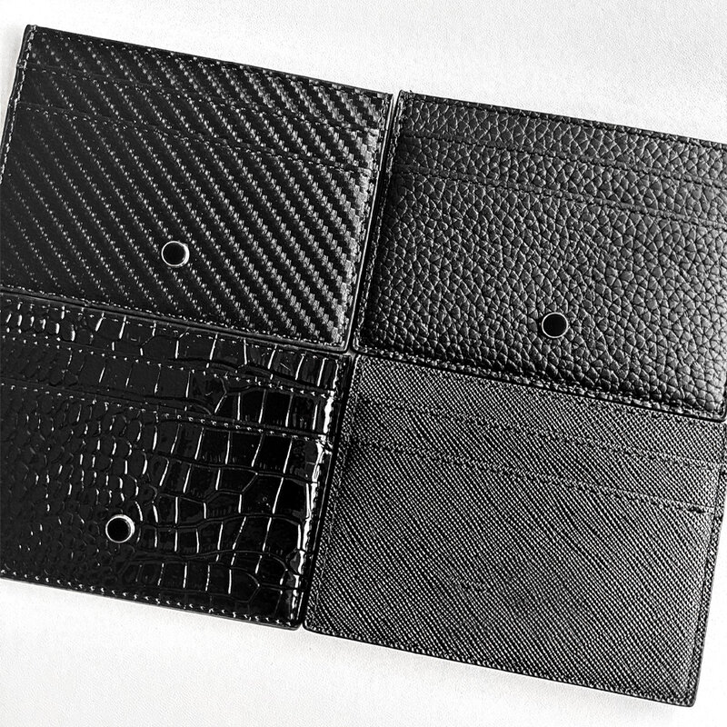 Mb Saffiano кожаный держатель для карт, Роскошный чехол для визиток с несколькими картами, RFID, защита от кражи, карбоновое волокно, ID кошелек, роскошный для мужчин или женщин
