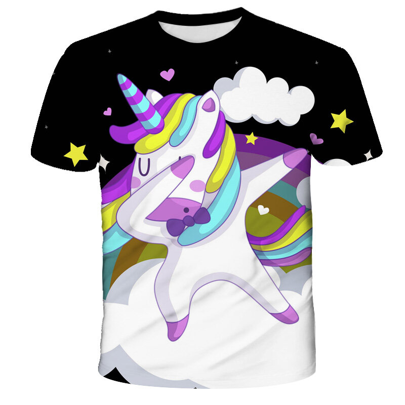Camiseta con estampado divertido para mujer, camiseta de moda con estampado de unicornio, camisetas de manga corta para mujer, camiseta de Humor