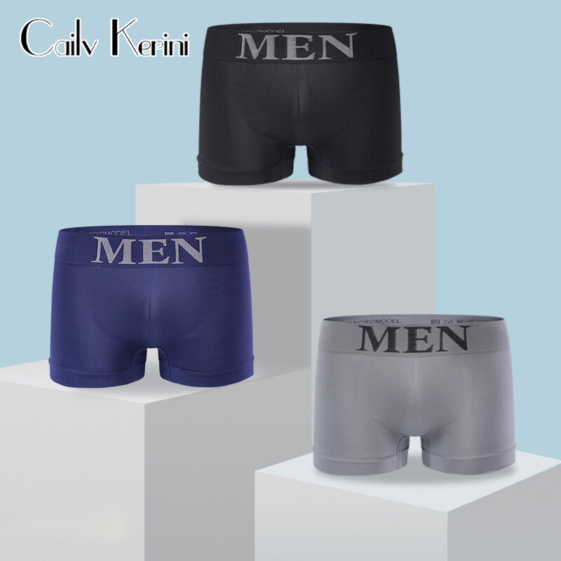 Cailv kerini calcinha masculina cueca boxers respirável homem boxer sólida cuecas confortáveis marca shorts