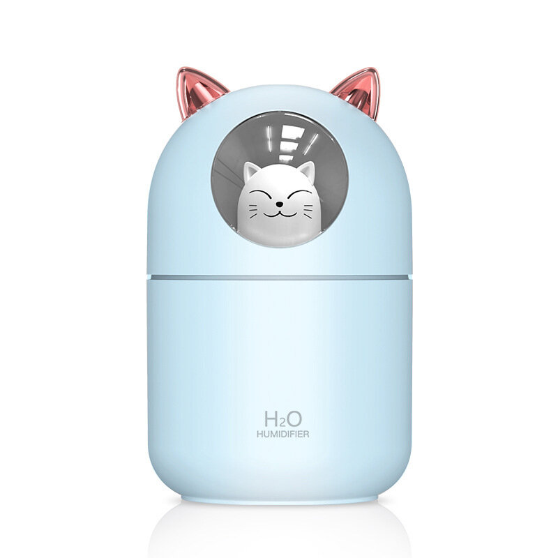 Air Humidifier Cartoon Cat Portable 300ml Electric Air Humidifier Aroma Oil Diffuser USB Mist Sprayer with Night Light for Home