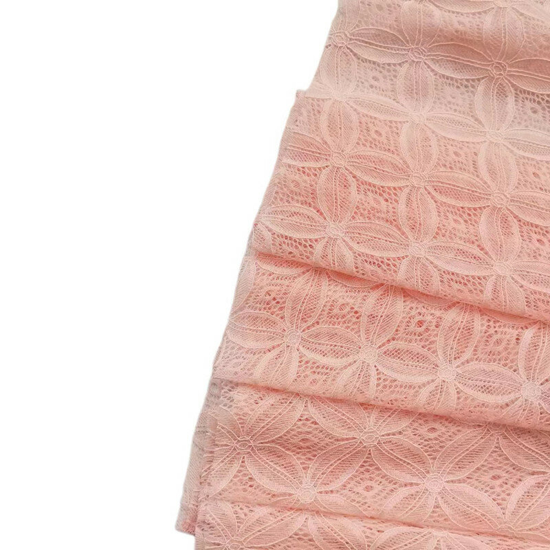 Demi-jupe en dentelle rose pour fille, version coréenne, douce, taille haute, crochet, fleur, ajourée, élastique, demi-jupe