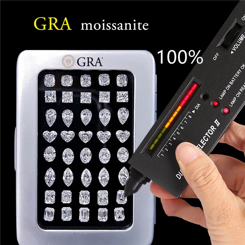 0.5-2 carati di Gra Moissanite Stone Lab Stone Tester D GH Color 3EX Cut Moissanite per gioielli
