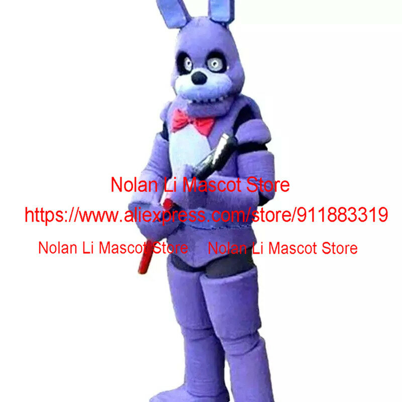 Costume da mascotte di coniglio viola Creepy di alta qualità vestito per adulti vestito operato da festa Cosplay regalo di festa di carnevale di Halloween 1086