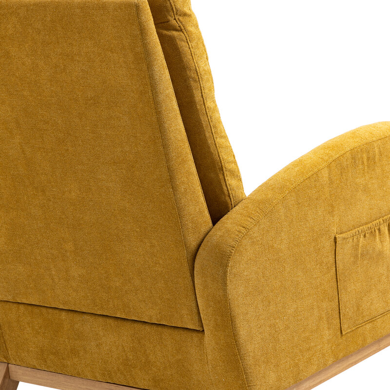 (USA Stock) кресло-качалка, кресло для отдыха для гостиной, кровати, с рамой из массива дерева, двойное