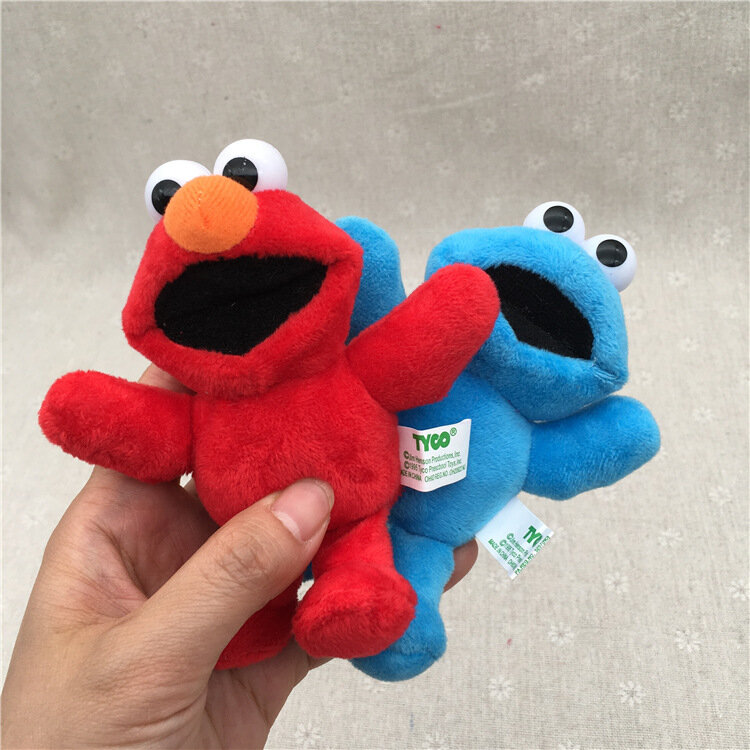 Elmo CookieMonster de Barrio Sésamo de 10cm, peluche suave, juguetes de dibujos animados, muñecas, regalo para niños, llavero colgante, decoración