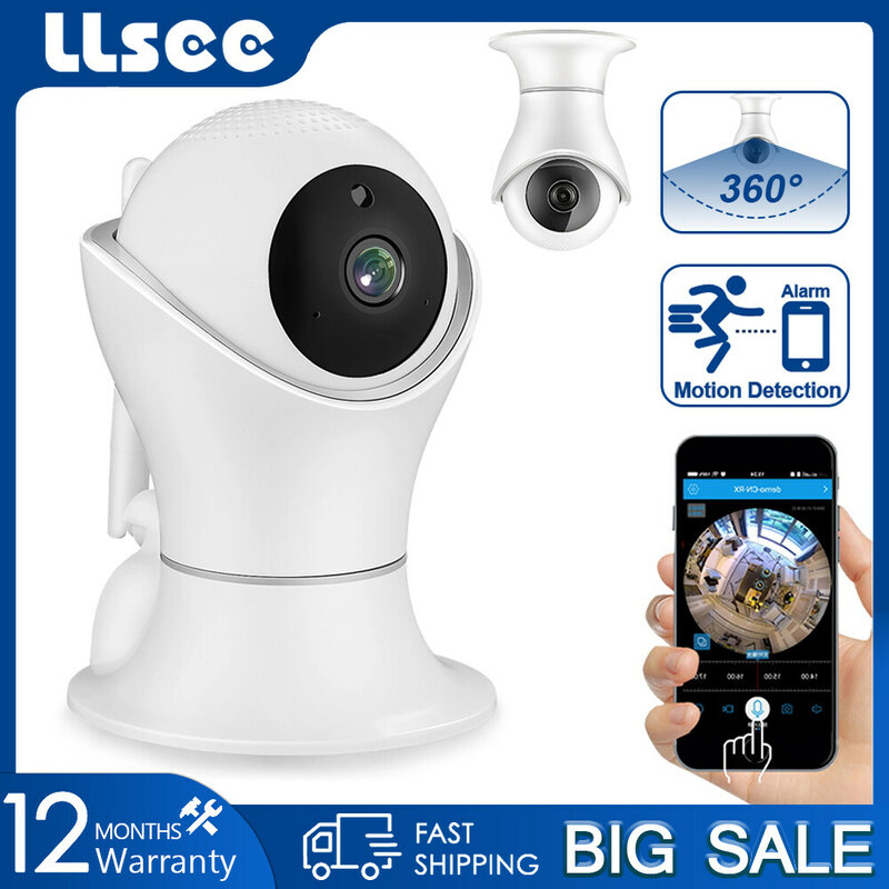 Llsee-監視カメラ,360度回転,wifi,1080p,ワイヤレスネットワーク,cctv 360,目,安全IP,赤ちゃん用