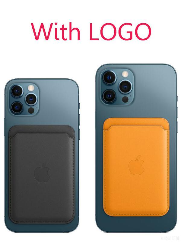 Con LOGO portafoglio in pelle con MagSafe per iPhone 12 13 Pro max 12 13 Mini custodia per telefono porta carte porta carte di credito portafoglio per carte d'identità