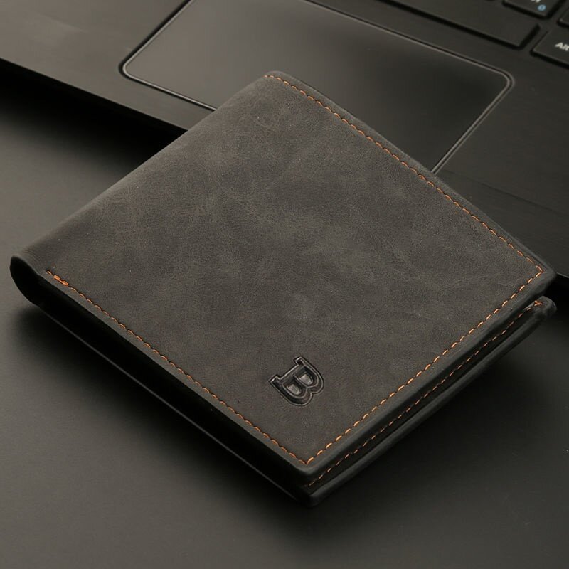 男性用の小さなレトロな革の財布,コインポケット,ジッパー付きの薄い財布