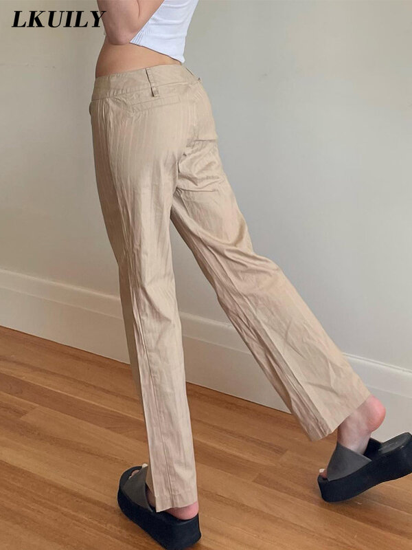 Suit Pants Women Y2K Streetwear Aesthetics Solid Loose Casual Pants 2022 Summer Fashion Famale Clothing Mid Waist Baggy Trousers