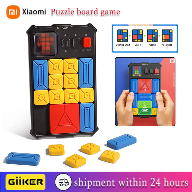 Xiaomi GiiKER Super Huarong Road Slide Brain Games Challenges Teaser Puzzles Interactive Handheld Toys for All Ages with App