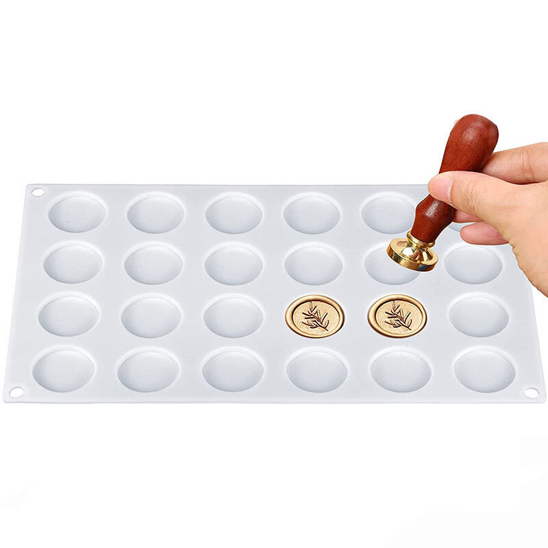24 모공 실리콘 패드/왁스 스탬프 패드, DIY 공예 접착제 왁스용 이동식 접착 포인트가있는 왁스 씰 패드