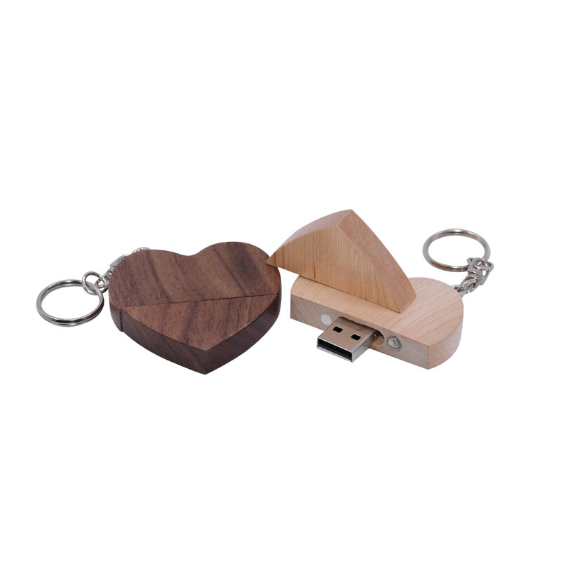 10 шт./лот кленовый деревянный флеш-накопитель в форме сердца, usb флеш-накопитель 16 ГБ, 32 ГБ, бесплатный логотип, свадебный подарок, u-диск