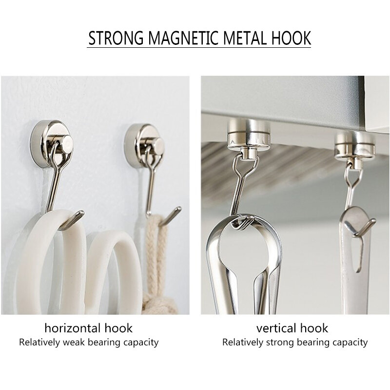 Rotating Magnet Hook Strong Magnetic Magnetic Hook Super Magnetic Punch-free Self-adhesive Magnetic Hook Magnetic Hook