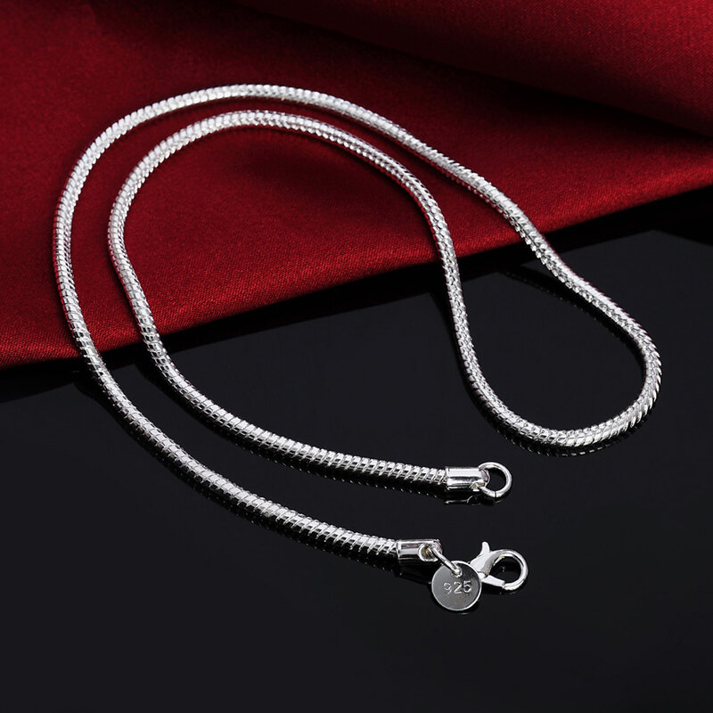 40-75cm 925 prata esterlina 1mm/2mm/3mm sólido cobra corrente colar para homens moda jóias para pingente frete grátis