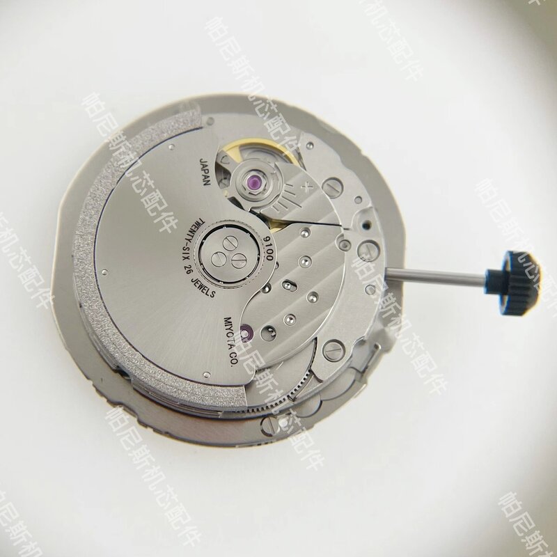 Японские механические часы MIYOTA 9100 с автоматическим механическим механизмом 3.6.9.12, запасные части для Movt, двадцать шесть драгоценностей с белым колесом даты