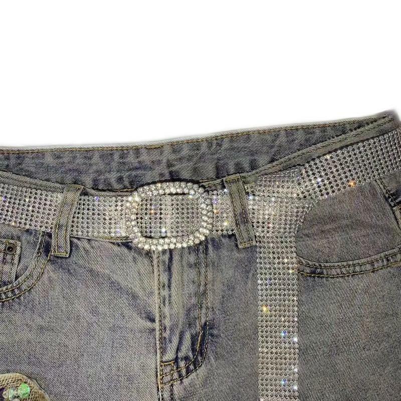 2022New High Quality Women's Fashion Designer Rhinestone Inlay Belts Personality Casual Luxury Belts Jeans Coat Belts