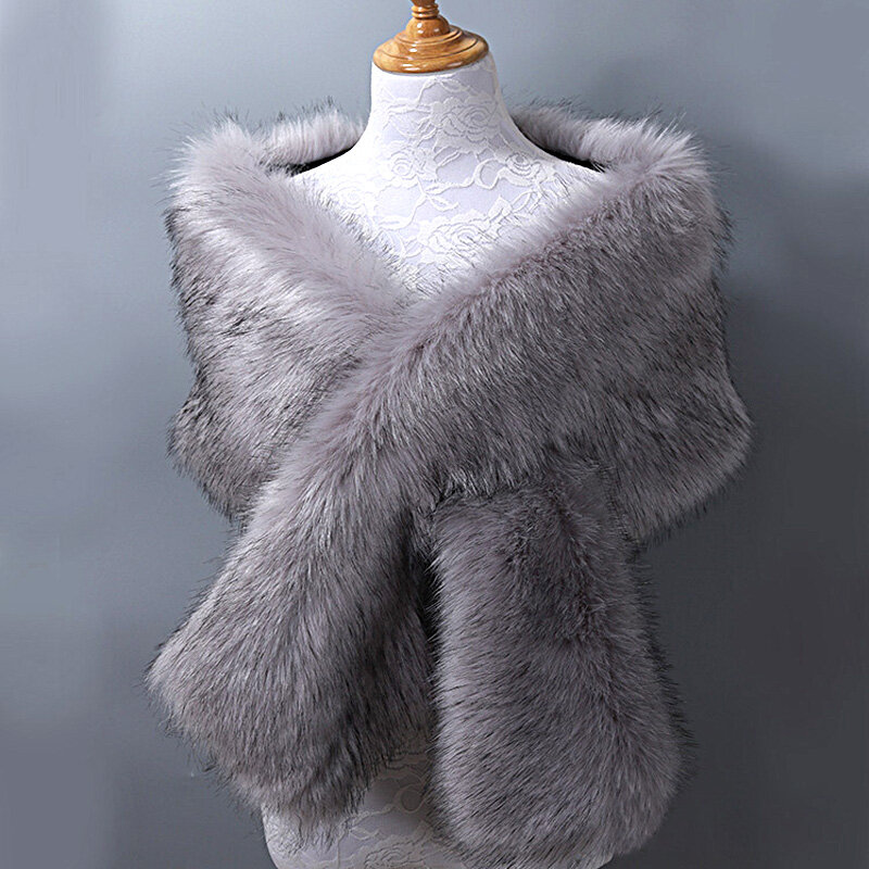 Искусственная шаль из меха зимнее женское болеро свадебная накидка женская блестящая куртка для вечервечерние теплые костюмы аксессуары