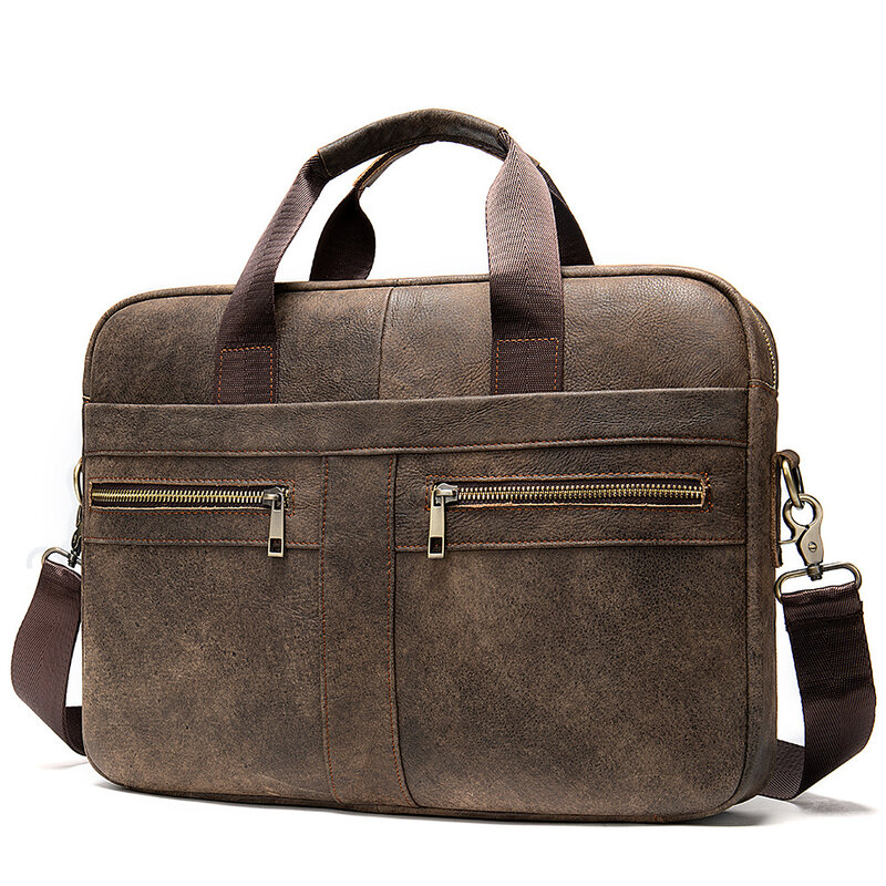 Модная вместительная сумка Versertile для мужчин, сумка через плечо из натуральной кожи, большая сумка-портфель