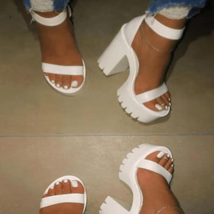 Feminino verão 2022 novo grosso com salto alto palavra com sandálias simples roman sandálias de alta mulher sandálias femininas