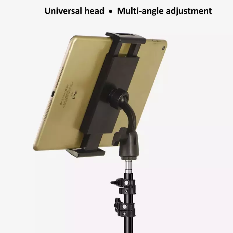 Kaki Tiga Tablet Yang Dapat Disesuaikan Penyangga Berdiri Lantai Penyangga Live Mount untuk 4-13 Inci untuk iPad Air Pro 12.9 Dukungan Braket Penahan Malas