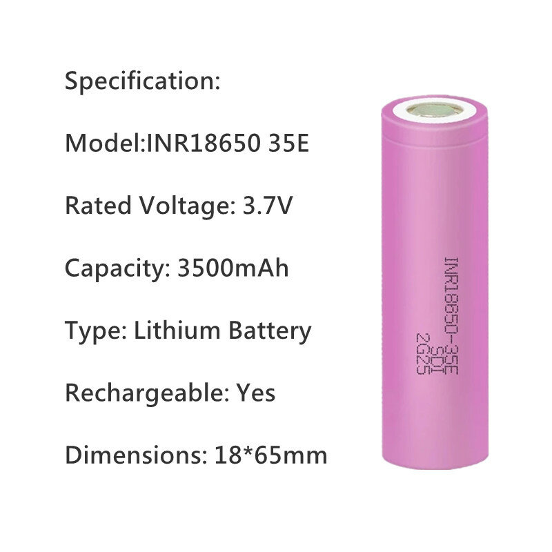 1-20PCS 100% Original 18650 Lithium Ion INR 18650 35E 3.7V 3500MAh 13A เครื่องมือ discharge 3.7V
