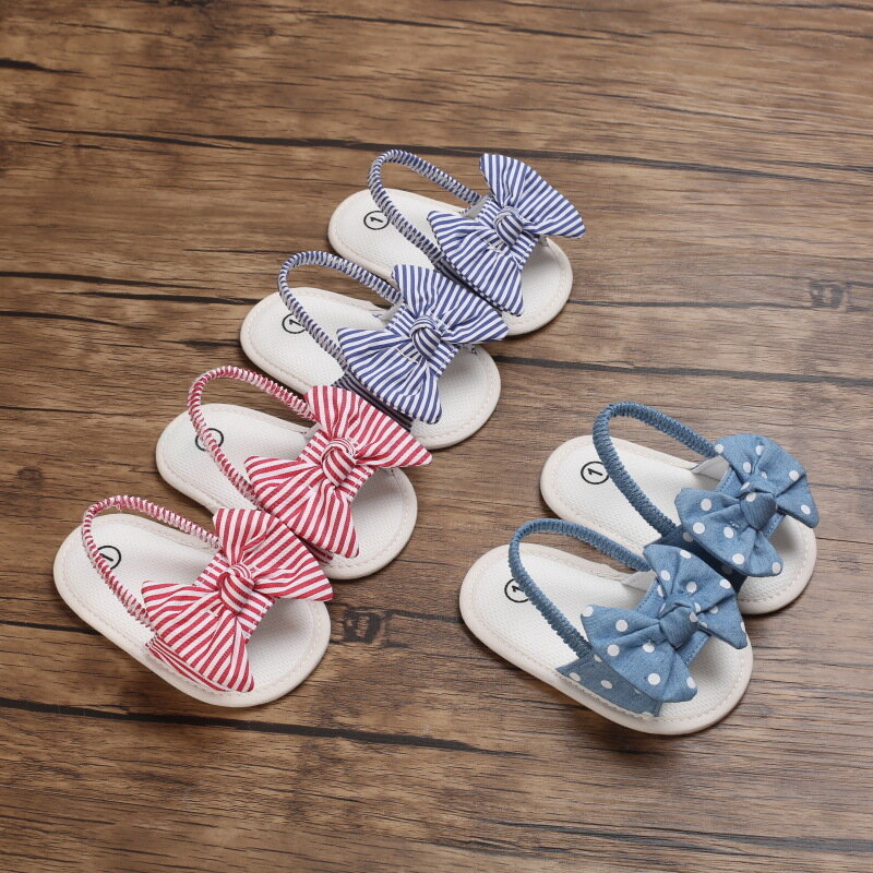 Sandalias de verano para niñas pequeñas, zapatos de princesa con lazo grande, informales, individuales, suaves, recién nacidos