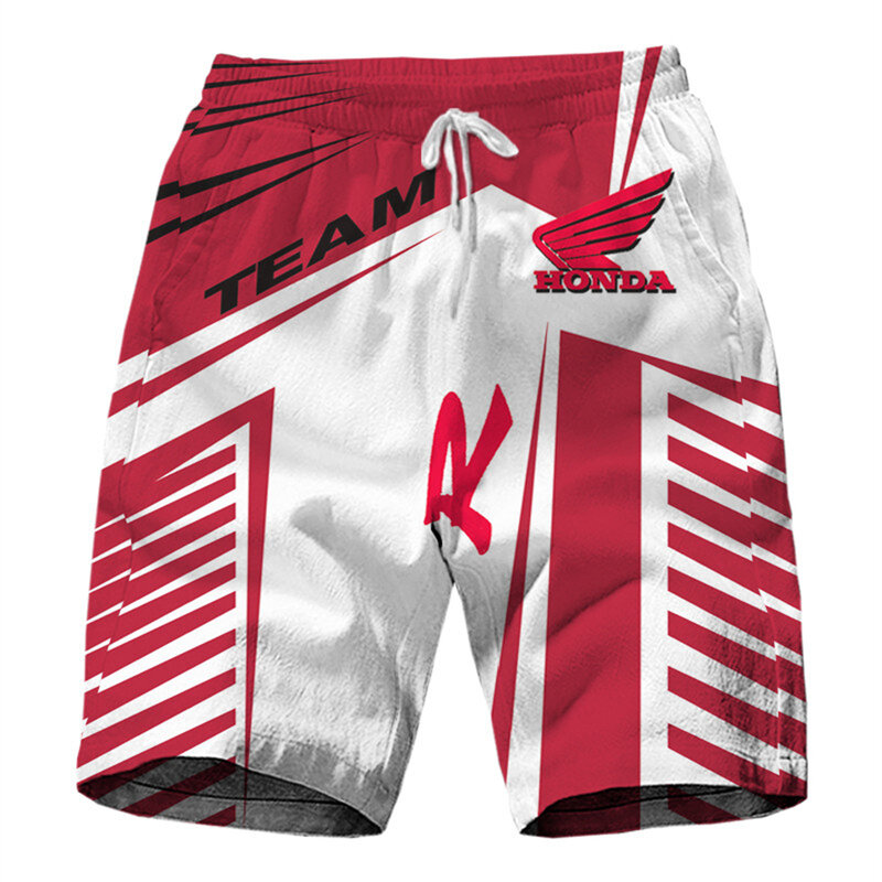 2022 honda wing motocicleta logotipo 3d impressão digital shorts casuais moda harajuku alta qualidade marca calças de praia para homem