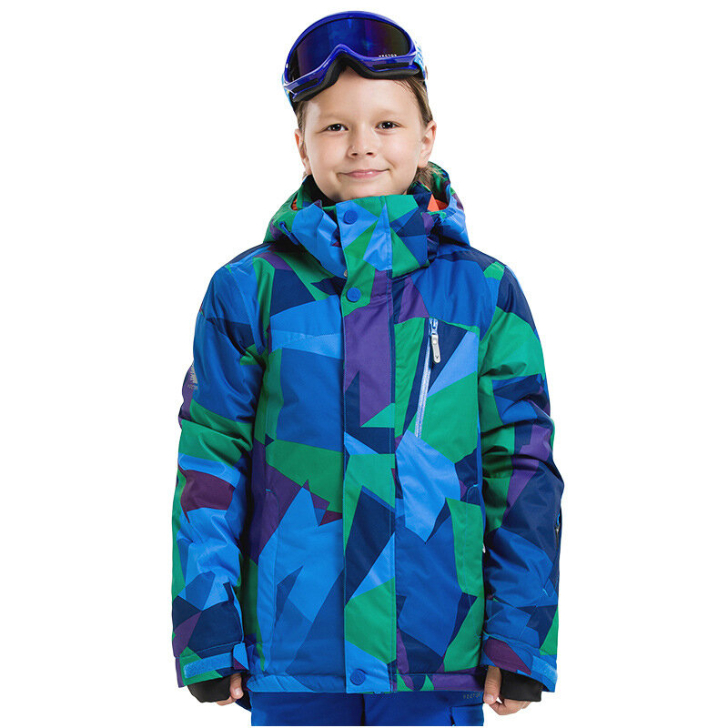 Лыжная куртка с защитой от попадания воды до-30 градусов, детская зимняя куртка, лыжные штаны для мальчиков, зимняя уличная лыжная куртка, зимние штаны